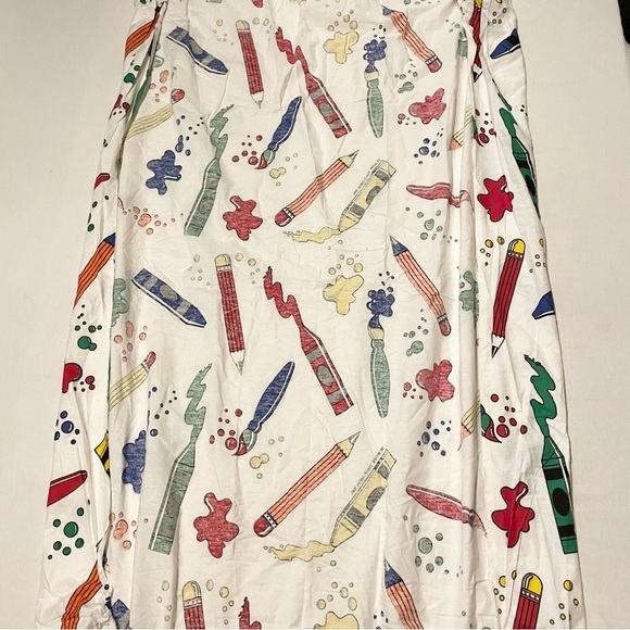 Vintage Multi Coloured Crayon and Pencil Patterned Twin Fitted Sheet - Picture 10 of 16